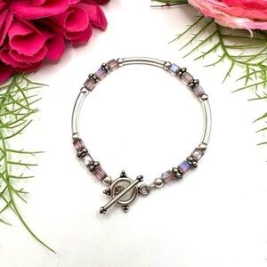 NEW⚜️Lavender Aurora Borealis Crystal Beaded Bracelet